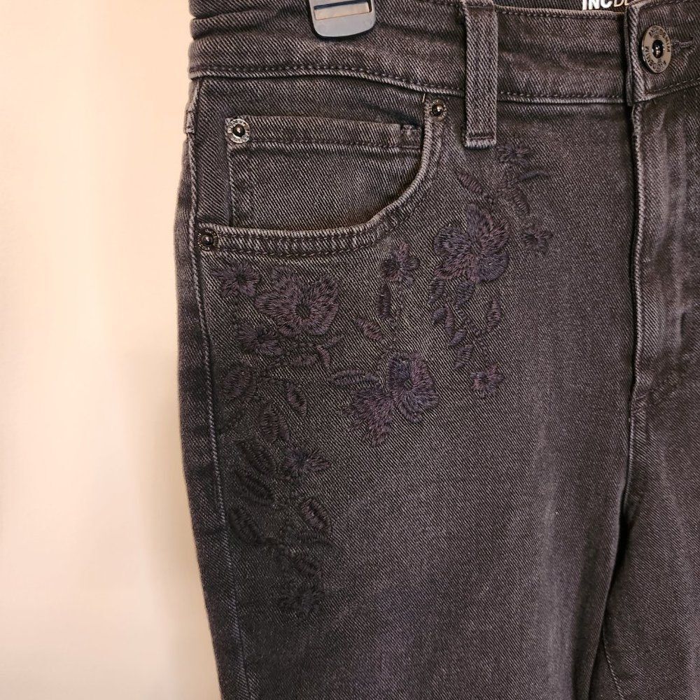 INC Black Jeans with Floral Embroidery NWT - Picture 5 of 12